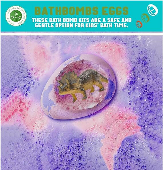 Bath bombs dinosaur egg toy