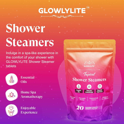 Glowlylite™ Shower Steamers Aromatherapy for Women or Men | Coconut Lime, Pineapple Mango, Guava